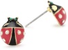 Betsey Johnson Red and Black Ladybug Stud Earrings