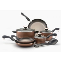 Paula Deen Signature Aluminum Nonstick Dishwasher Safe 11-Piece Cookware Set, Copper Paula Deen Signature Aluminum Nonstick Dishwasher Safe 11-Piece Cookware Set, Copper