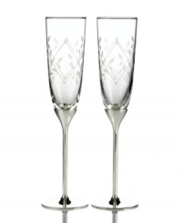 With diamond latticework and silver-plated stems, the Petal Trellis toasting flutes lend everlasting romance to your wedding day and other special moments. A gift any couple will cherish. From Martha Stewart Collection. With diamond latticework and silver-plated stems, the Petal Trellis toasting flutes lend everlasting romance to your wedding day and other special moments. A gift any couple will cherish. From Martha Stewart Collection.