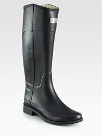 A seasonal staple in tried and true rubber with a logo-detailed metal plaque. Rubber heel, 1¼ (30mm)Shaft, 15¼Leg circumference, 15Rubber upperPull-on styleNylon liningRubber solePadded insoleImported A seasonal staple in tried and true rubber with a logo-detailed metal plaque. Rubber heel, 1¼ (30mm)Shaft, 15¼Leg circumference, 15Rubber upperPull-on styleNylon liningRubber solePadded insoleImported