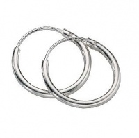 Continuous Endless Hoop Round Circle Medium Sterling Silver Earrings 18mm Continuous Endless Hoop Round Circle Medium Sterling Silver Earrings 18mm