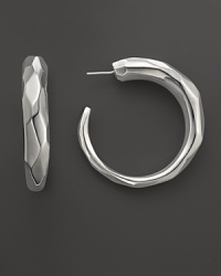 Sculpted sterling silver Glamazon hoops from Ippolita. Sculpted sterling silver Glamazon hoops from Ippolita.