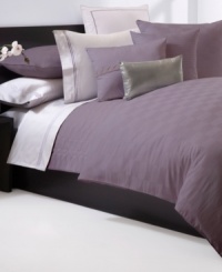 This Windsor Plum sheet from Hugo Boss turns your bed into an oasis of tranquility. 350-thread count cotton sateen fabric provides endless comfort, while baratta stitch embroidery adds a layer of sophistication. This Windsor Plum sheet from Hugo Boss turns your bed into an oasis of tranquility. 350-thread count cotton sateen fabric provides endless comfort, while baratta stitch embroidery adds a layer of sophistication.