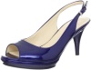 Nine West Women's Sharina Slingback Pump,Blue Patent,12 M US