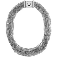 Michael Kors Silver Tone Multistrand Turnlock Closure Necklace Michael Kors Silver Tone Multistrand Turnlock Closure Necklace