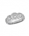 Effy Jewlery 14K White Gold Diamond Ring, 1.08 TCW Ring size 7