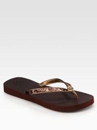 Look sun-kissed wearing this casual silhouette with glittery trim. PVC upper with glitter-coated trimRubber lining and solePadded insoleImportedThis style runs true to size. We recommend ordering your usual size for a standard fit. Look sun-kissed wearing this casual silhouette with glittery trim. PVC upper with glitter-coated trimRubber lining and solePadded insoleImportedThis style runs true to size. We recommend ordering your usual size for a standard fit.