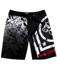 Rock the streets in style with these Metal Mulisha board shorts. Rock the streets in style with these Metal Mulisha board shorts.