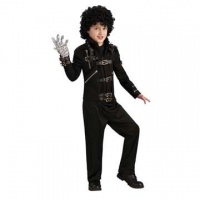 Michael Jackson Costume, Child's Bad Black Buckle Jacket Costume Michael Jackson Costume, Child's Bad Black Buckle Jacket Costume