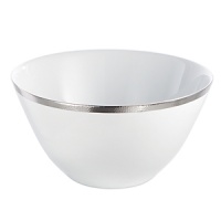 A thick band of sparkling platinum edges each high-quality Limoges porcelain piece in Michael Aram's Silversmith dinnerware collection. It's designed to pair perfectly with a range of settings, from casual to formal. A thick band of sparkling platinum edges each high-quality Limoges porcelain piece in Michael Aram's Silversmith dinnerware collection. It's designed to pair perfectly with a range of settings, from casual to formal.