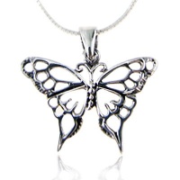 Sterling Silver Celtic Butterfly Pendant Necklace 18'' Sterling Silver Celtic Butterfly Pendant Necklace 18''