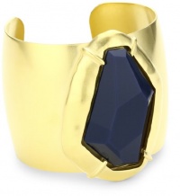 T Tahari Soho Chic Gold Tone with Blue Resin Stone Cuff Bracelet T Tahari Soho Chic Gold Tone with Blue Resin Stone Cuff Bracelet