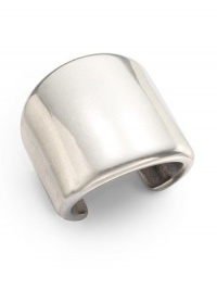 Wide cuff style with a smooth, slightly tapered shape makes a bold statement with any outfit.Silverplated metalized resin Width, about Diameter, about Made in USA Wide cuff style with a smooth, slightly tapered shape makes a bold statement with any outfit.Silverplated metalized resin Width, about Diameter, about Made in USA
