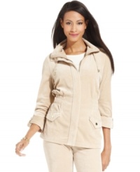 Cozy into Charter Club's velour anorak-inspired jacket. It's perfect for laid-back days. Cozy into Charter Club's velour anorak-inspired jacket. It's perfect for laid-back days.
