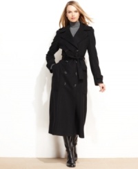 A sweeping maxi length makes MICHAEL Michael Kors' military-inspired overcoat both dramatically chic and extra warm! A sweeping maxi length makes MICHAEL Michael Kors' military-inspired overcoat both dramatically chic and extra warm!