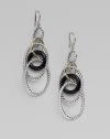 From the Mobile Collection. Signature twisted sterling silver links with 18k yellow gold and black onyx accents.Black onyx 18k yellow gold & sterling silver Length, about 2½ Width, about ¾ Ear wire Imported 