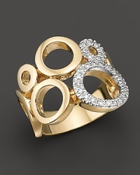 Circular diamond and yellow gold band. Circular diamond and yellow gold band.