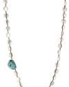 Lucky Brand Way We Wore Silver-Tone and Turquoise-Color Hammered Coin Necklace