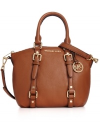 Great style starts with a classic silhouette and this satchel from MICHAEL Michael Kors is the perfect choice. Supple leather is adorned with signature hardware and belted detailing, while the pocket-lined interior keeps everyday essentials safe and secure. Great style starts with a classic silhouette and this satchel from MICHAEL Michael Kors is the perfect choice. Supple leather is adorned with signature hardware and belted detailing, while the pocket-lined interior keeps everyday essentials safe and secure.