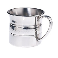 Featuring a unique hammered center panel, this baby cup is crafted in pewter and will retain its luster for years to come with little maintenance. Elegantly packaged for gift-giving. Featuring a unique hammered center panel, this baby cup is crafted in pewter and will retain its luster for years to come with little maintenance. Elegantly packaged for gift-giving.