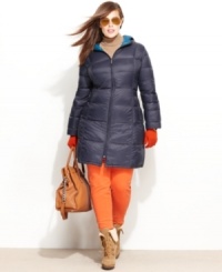 Embrace the chill in this lightweight, quilted down coat from MICHAEL Michael Kors. Tabs at the waist create a nipped-in silhouette on this classic winter layer. Embrace the chill in this lightweight, quilted down coat from MICHAEL Michael Kors. Tabs at the waist create a nipped-in silhouette on this classic winter layer.