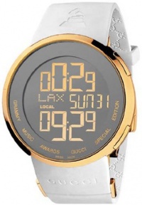 Men's Gold Tone Limited Edition 114 I-Gucci White Strap Men's Gold Tone Limited Edition 114 I-Gucci White Strap