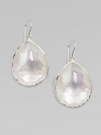 From the Wonderland Collection. Gorgeous, faceted mother-of-pearl doublets in sleek sterling silver. Sterling silverMother-of-pearl with clear quartz accentsDrop, about 1¼Hook backImported 