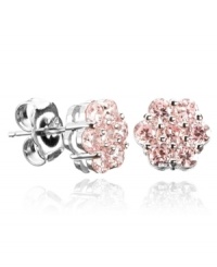 A beautiful bloom. CRISLU's pretty-in-pink flower stud earrings are perfect for your special little girl. Set in platinum over sterling silver with sparkling cubic zirconias (3/4 ct. t.w.). Approximate diameter: 4-1/2 mm. A beautiful bloom. CRISLU's pretty-in-pink flower stud earrings are perfect for your special little girl. Set in platinum over sterling silver with sparkling cubic zirconias (3/4 ct. t.w.). Approximate diameter: 4-1/2 mm.