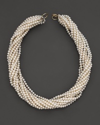 Freshwater pearl torsade with clasp closure. Freshwater pearl torsade with clasp closure.