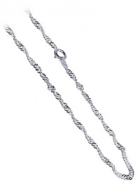 Nickel Free Italian Sterling Silver 2mm Singapore 16 inch to 24 inch Chain Nickel Free Italian Sterling Silver 2mm Singapore 16 inch to 24 inch Chain