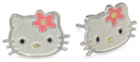 Hello Kitty Sterling Silver Pink Enamel Stud Earrings