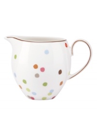 Have more fun at the table with the playful confetti pattern and sublime durability of this Market Street Green creamer by kate spade. Have more fun at the table with the playful confetti pattern and sublime durability of this Market Street Green creamer by kate spade.