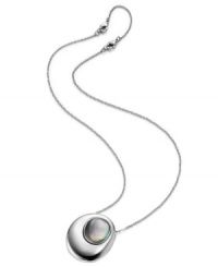 It takes two. The reversible design on Breil's pendant necklace lets you choose between light blue quartz or black mother of pearl--all the better to mix and match with your wardrobe! Set in silver tone stainless steel. Approximate length: 16-1/2 inches + 2-inch extender. Approximate drop: 1-4/10 inches. It takes two. The reversible design on Breil's pendant necklace lets you choose between light blue quartz or black mother of pearl--all the better to mix and match with your wardrobe! Set in silver tone stainless steel. Approximate length: 16-1/2 inches + 2-inch extender. Approximate drop: 1-4/10 inches.