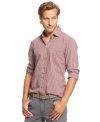 Gain some casual confidence with this check pattern shirt from Hugo Boss.