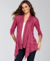 INC's beloved cardigan features the swingy, soft silhouette you love, plus a hint of sparkle knit right in!