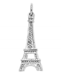 Ooo la la! This iconic charm represents France's world-renowned structure, the Eiffel Tower. Crafted in solid 14k white gold. Approximate length: 1-1/10 inches. Approximate width: 2/5 inch. Ooo la la! This iconic charm represents France's world-renowned structure, the Eiffel Tower. Crafted in solid 14k white gold. Approximate length: 1-1/10 inches. Approximate width: 2/5 inch.