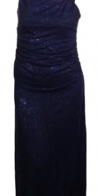 R&M Richards Women's Asymmetrical Sparkle Long Dress Gown (14 Petite, Navy) R&M Richards Women's Asymmetrical Sparkle Long Dress Gown (14 Petite, Navy)