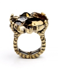 Artistic asymmetry. Large and small sparkling glass accents are juxtaposed together to create a stunning effect on this RACHEL Rachel Roy adjustable cluster cocktail ring. Crafted in gold tone mixed metal. Ring adjusts to fit finger. Artistic asymmetry. Large and small sparkling glass accents are juxtaposed together to create a stunning effect on this RACHEL Rachel Roy adjustable cluster cocktail ring. Crafted in gold tone mixed metal. Ring adjusts to fit finger.