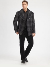 An outerwear essential tailor made for the modern gentleman, rendered in a luxurious wool blend, for extended warmth and comfort.Button-frontWaist slash pocketsAbout 30 from shoulder to hem55% wool/45% nylonDry cleanImported An outerwear essential tailor made for the modern gentleman, rendered in a luxurious wool blend, for extended warmth and comfort.Button-frontWaist slash pocketsAbout 30 from shoulder to hem55% wool/45% nylonDry cleanImported