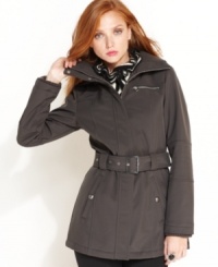 You go (outside), girl! Miss Sixty's sleek soft shell coat works in a touch of utility-inspired style to freshen up this classic silhouette. You go (outside), girl! Miss Sixty's sleek soft shell coat works in a touch of utility-inspired style to freshen up this classic silhouette.