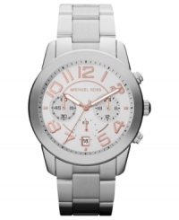 A classic timepiece design with hints of modern rose from Michael Kors' Mercer collection. A classic timepiece design with hints of modern rose from Michael Kors' Mercer collection.