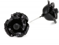 Betsey Johnson Black Glitter Flower Stud Earrings Betsey Johnson Black Glitter Flower Stud Earrings
