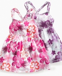 A tropical treasure. She'll look sweet and stylish in this light floaty floral tunic from So Jenni. (Clearance) A tropical treasure. She'll look sweet and stylish in this light floaty floral tunic from So Jenni. (Clearance)