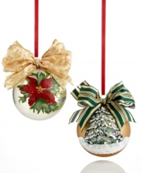 Make your tree one of a kind. Extravagantly hand painted and tied with glittering bows, Kurt Adler's Sarabella ball ornaments accent your home with traditional holiday splendor. Poinsettia ornament adorned with, Our First Christmas Together. Make your tree one of a kind. Extravagantly hand painted and tied with glittering bows, Kurt Adler's Sarabella ball ornaments accent your home with traditional holiday splendor. Poinsettia ornament adorned with, Our First Christmas Together.