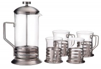 Primula Glass 8-Cup Coffee Press with 4 Matching Cups Primula Glass 8-Cup Coffee Press with 4 Matching Cups