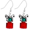Handcrafted Holiday Present Earrings Made with SWARIVSKI ELEMENTS