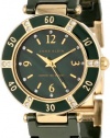 Anne Klein Women's 10/9416GMGN Swarovski Crystal Accented Gold-Tone Green Ceramic Bracelet Watch
