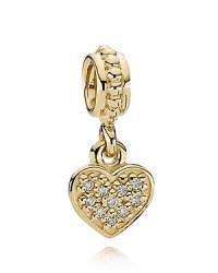 A girly and glamorous diamond pavé heart charm makes a pretty addition to your PANDORA collection. A girly and glamorous diamond pavé heart charm makes a pretty addition to your PANDORA collection.