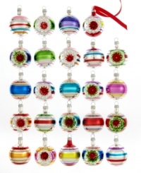 Some good old-fashioned cheer, the Early Years ball ornaments are an homage to Kurt Adler's original 1940's designs. Get nostalgic with hand-painted stripes in bold colors and dazzling red, green and white reflectors. Some good old-fashioned cheer, the Early Years ball ornaments are an homage to Kurt Adler's original 1940's designs. Get nostalgic with hand-painted stripes in bold colors and dazzling red, green and white reflectors.