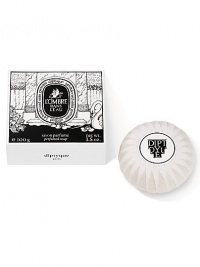 A single soap that leaves your skin nourished and hydrated while releasing a hint of fragrance modeled after Diptyques famous eau de toilette. The rustling of petals and the leaves of bushes heavy with fruit in an English garden. Includes the fragrant notes of Bulgarian rose, blackcurrant leaves and amber. Vegetable based and enriched with glycerin to retain moisture and almond seed oil for hydration. Wrapped in silk paper, sealed with Diptyque's stamp. 3.5 oz. 